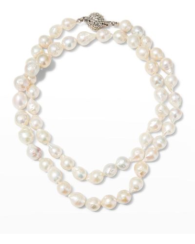 Stephen Dweck Baroque Pearl Necklace With Citrine Station - White