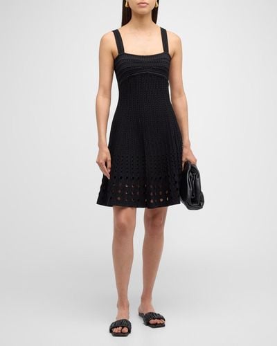 Jonathan Simkhai Franklin Crochet Fit & Flare Mini Dress - Black