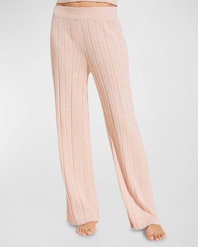 Eberjey Infinite Ribbed Straight-leg Lounge Pants - Natural