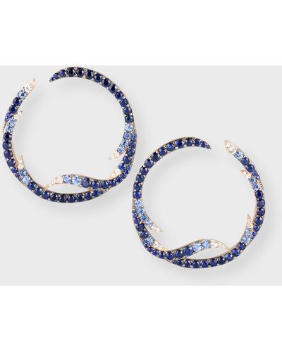 WALTERS FAITH 18k Rose Gold, Blue Sapphire And Diamond Earrings - Metallic