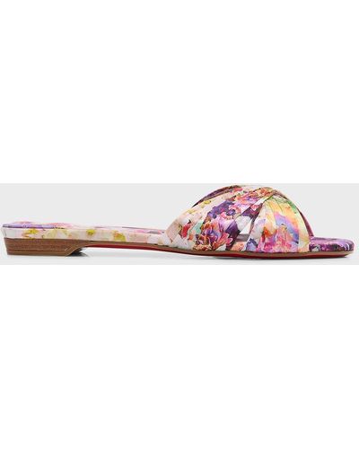 Christian Louboutin Nicol Is Back Blooming Sole Sandals - Pink