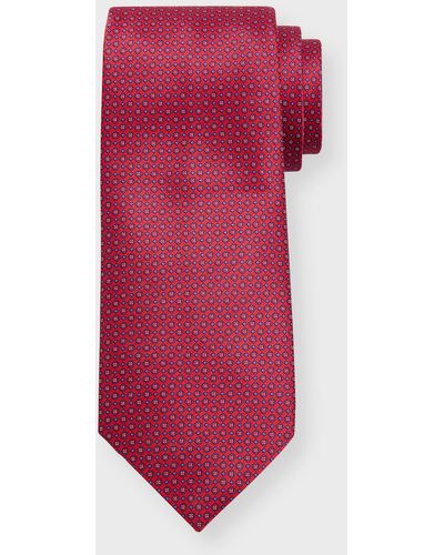 Stefano Ricci Silk Micro-geometric Tie - Pink