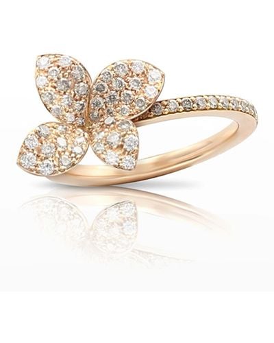 Pasquale Bruni Giardini Segreti 18k Rose Gold Diamond Flower Ring - Natural