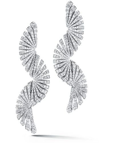 Miseno Ventaglio 18k Long Diamond Fan-drop Earrings - White