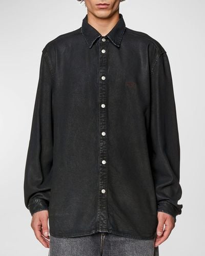 DIESEL D-sipmly-s1 Soft Jean Shirt - Black