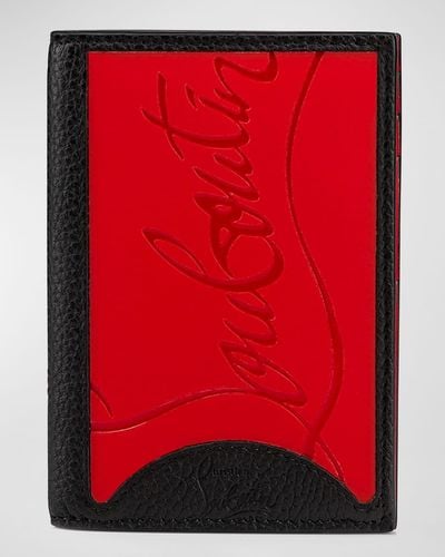 Christian Louboutin Empire Two-Tone Leather Wallet - Red