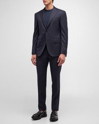 Corneliani Solid Wool Leader Suit - Blue