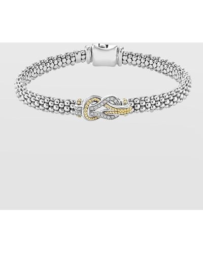 Lagos Newport Two-tone Diamond Knot Bracelet - Metallic