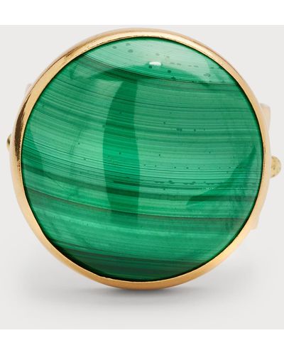 Dina Mackney Malachite Adjustable Ring - Green