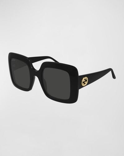Gucci gg0896s Square-frame Glass And Acetate Sunglasses - Black