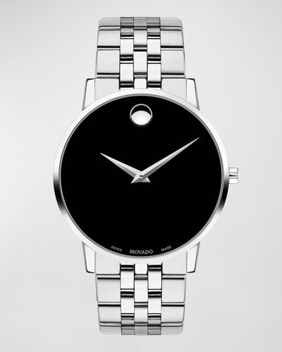 Movado 40Mm Ultra Slim Watch With Bracelet Museum Dial - Metallic
