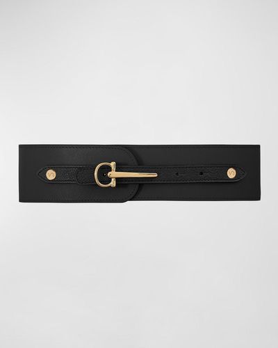 Vaincourt Paris La Gracieuse Wide Leather Belt - Black