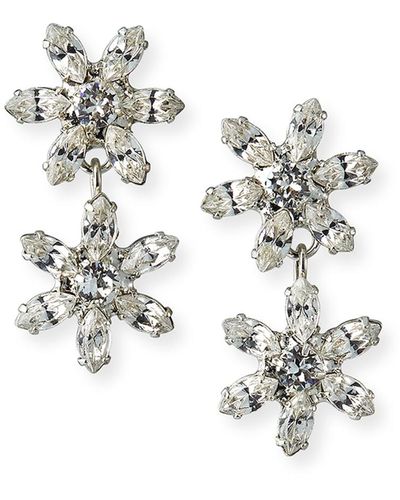 Jennifer Behr Carrie Swarovski Crystal Flower Drop Earrings - Metallic