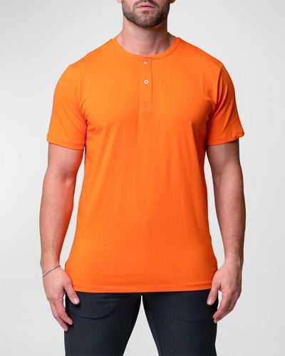 Maceoo Core Henley Shirt - Orange