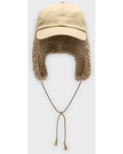 Burberry Fleece Trim Trapper Hat - Metallic