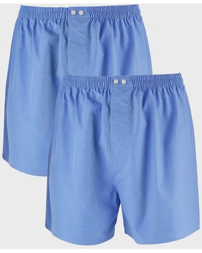 Neiman Marcus 2-Pack Tagless Cotton Boxers - Blue