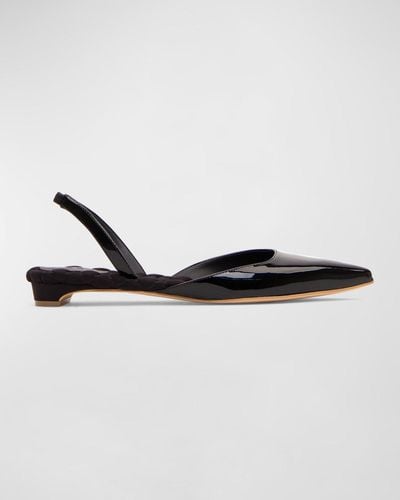 Aera Jackie Vegan Patent Slingback Ballerina Flats - Metallic