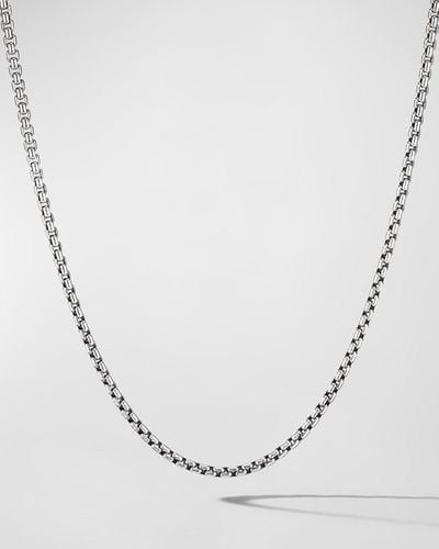 David Yurman Box Chain Necklace In Silver, 2.7mm, 26"l - White