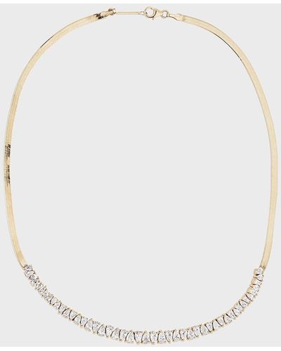 Lana Jewelry Zig Zag Pear Tennis Necklace - White