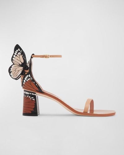 Sophia Webster Chiara Butterfly Printed Block-Heel Sandals - Multicolor