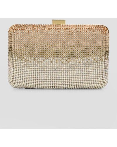 Whiting & Davis Harlow Ombre Crystal Clutch Bag - Natural