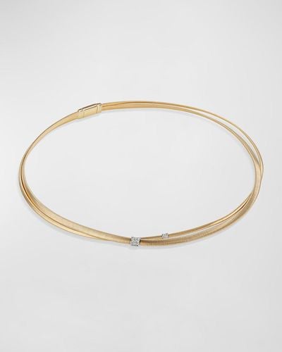 Marco Bicego Masai 18k Two-strand Necklace With Diamond Stations - White