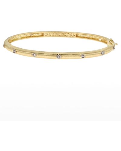 Tanya Farah Modern Etruscan 18k Gold Bracelet With Diamonds - Metallic