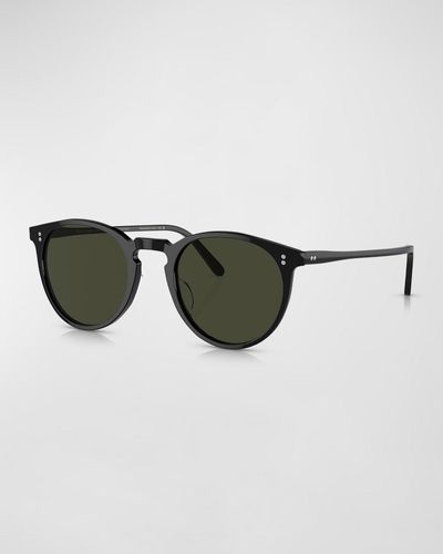 Oliver Peoples O'Malley Round Acetate Sunglasses - Green
