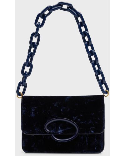Oscar de la Renta O Pochette Hollyhock-Print Chain Crossbody Bag