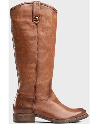 Frye Melissa Button Lug-sole Tall Riding Boots - Brown