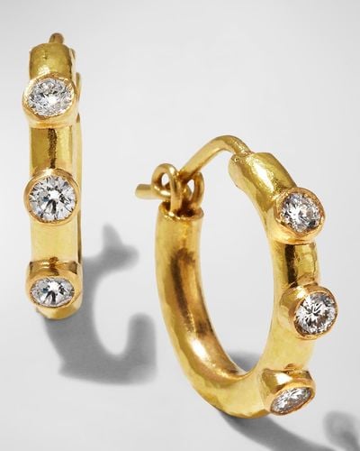 Elizabeth Locke 19k Big Baby Diamond Hoop Earrings - Metallic