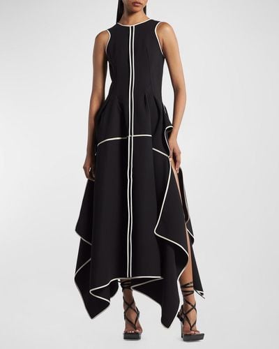 Maticevski Lavandin Sleeveless Handkerchief Slits-hem Midi Dress - Black