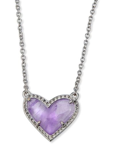 Kendra Scott Ari Heart Short Necklace - Purple