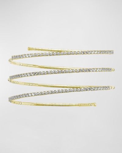 Mattia Cielo 18k Yellow Gold Spiral Diamond Bracelet - Natural