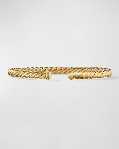 David Yurman Cablespira Oval Bracelet In 18k Gold, 4.5mm - Natural