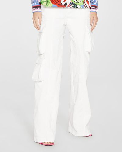 Versace Relaxed Denim Cargo Pants - White