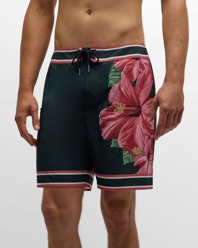 SER.O.YA Grant Hibiscus Swim Shorts - Multicolor