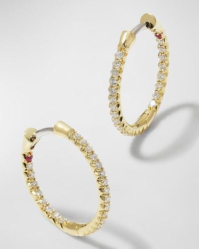 Roberto Coin Xs Pave Diamond Hoop Earrings - White