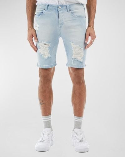 NANA JUDY The Thrift Distressed Denim Shorts - Bci Cotton - Blue