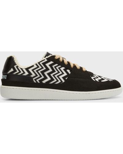 Missoni Replica Zigzag Canvas Low-top Sneakers - Black