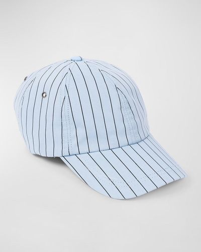 Paul Smith Cotton Pinstripe Baseball Cap - Blue
