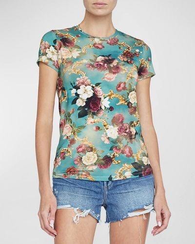 L'Agence Ressi Short-sleeve Rococo Tee - Blue