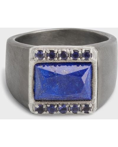 Armenta Signet Ring With Iolite - Blue