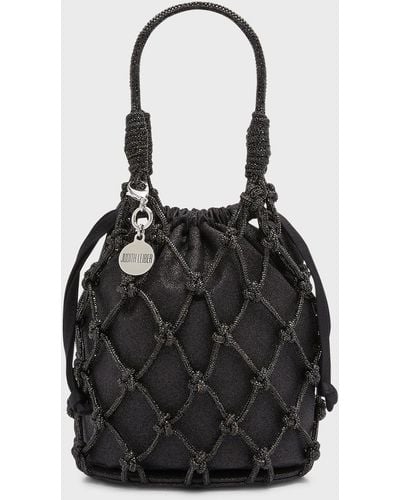 Judith Leiber Sparkle Crystal Net Top-Handle Bag - Black