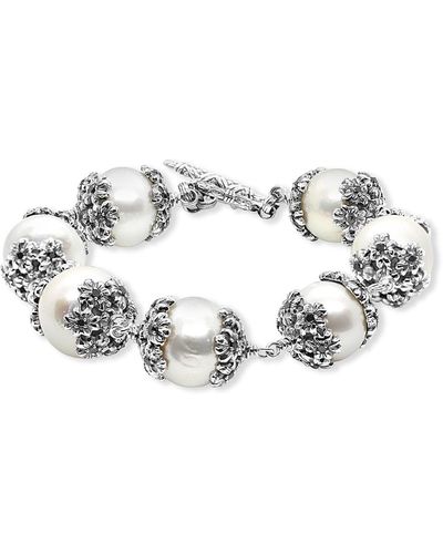 Stephen Dweck Baroque Pearl Bracelet With Black Diamonds - Metallic
