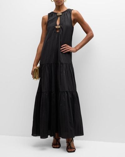 Acler Conara Cut-Out Tiered Maxi Dress - Black