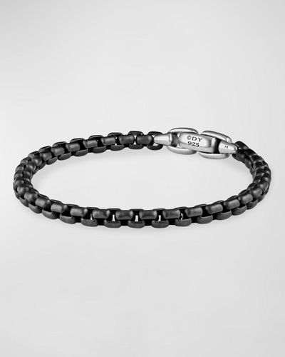David Yurman Box Chain Bracelet In Darkened Silver, 5mm - Metallic