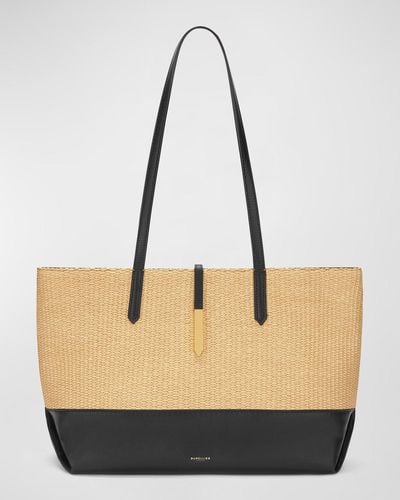 DeMellier London Tokyo Raffia And Leather Tote Bag - Natural