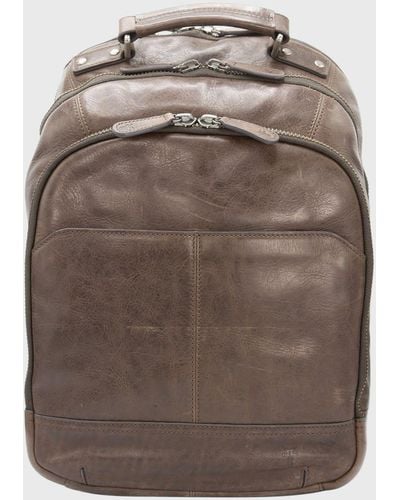 Frye Logan Leather Multi-Zip Backpack - Brown