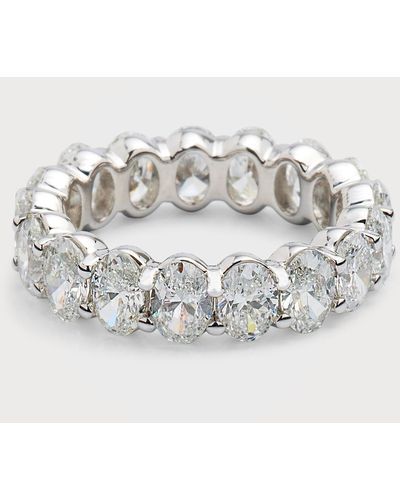 Neiman Marcus Oval-cut Diamond 18k White Gold Eternity Band Ring - Metallic